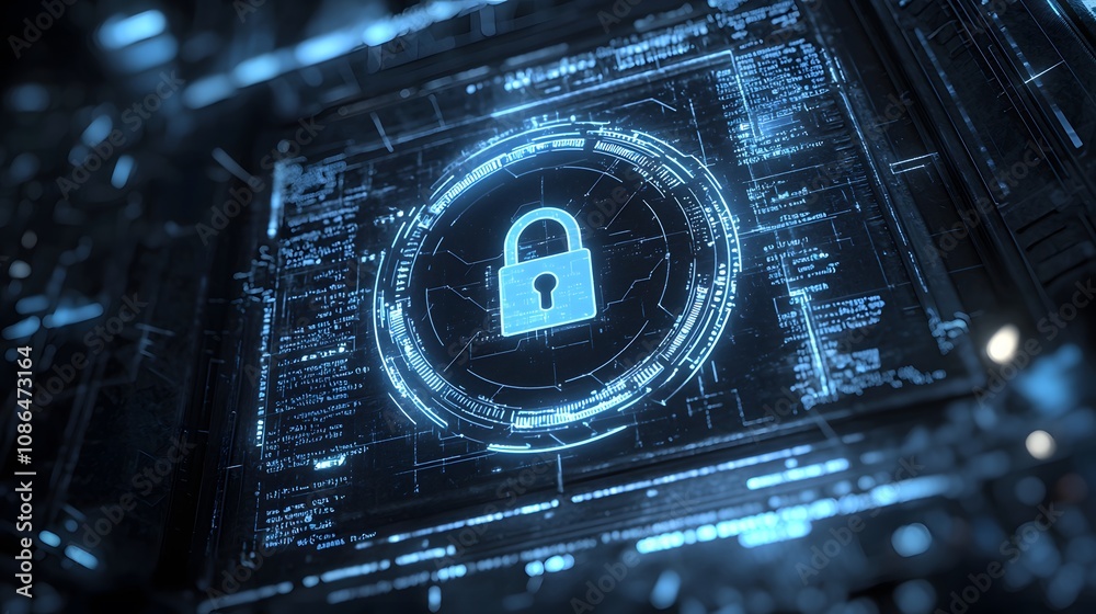 Leinwandbilder Securing data protection digital environment graphic design cybersecurity abstract viewpoint information security concept