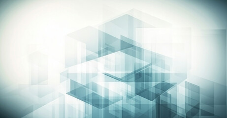 Abstract geometric shapes create serene light blue background