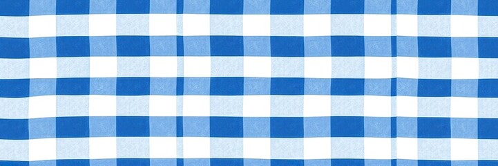 Fototapeta premium Watercolor stripe gingham seamless pattern with navy blue stripes background, nautical theme, interior design, home decor