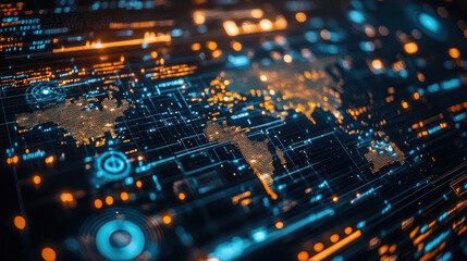 Obraz premium Global Internet Connection and Application Technology