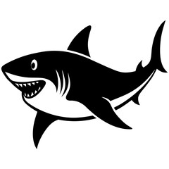 shark cartoon isolated on white