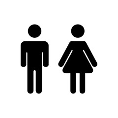 Vector icon of male and female, male and female toilet symbols flat design
