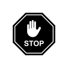 Vector icon of stop, no entry symbol flat design