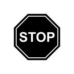Vector icon of stop, no entry symbol flat design