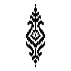 Ikat ethnic pattern art. American, Mexican style. White background. Aztec tribal ornament print. Design for fabric, clothing, textile, logo, symbol.