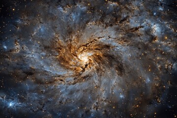 A stunning image of a swirling galaxy with a bright core.