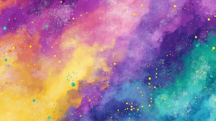 Fototapeta premium Abstract background colorful vibrant color scheme filled mix Mardi Gras Digital Watercolor