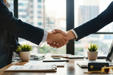 Shaking Hands on New Apartment Deal: Close-up Shot