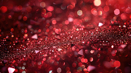 A red background with many sparkling red highlights scattered throughout. vibrant and dynamic, emphasizing the brilliance of the red sparkles.