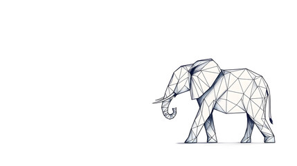 geometric elephant illustration featuring minimalist design with clean lines and white background, evoking sense of elegance and modernity