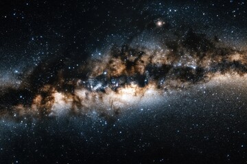Fototapeta premium A stunning view of the Milky Way galaxy, a band of stars and gas stretching across the night sky.