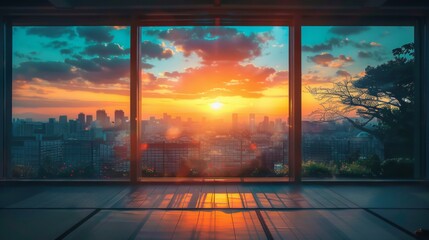 Japanese Landscape Through the Window