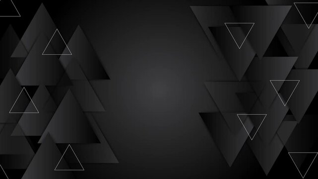 simple geometric triangle shapes forming a pattern on a dark backdrop seamless 4k video background motion pop art design
