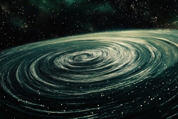 Obraz premium A swirling galaxy in space with stars.