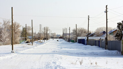 rural landscape on a cold winter day