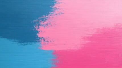 Abstract Pink Blue Acrylic Paint Texture Background Panoramic Brushstrokes
