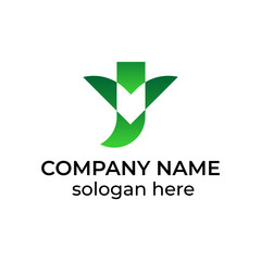 T leaf logo design vector