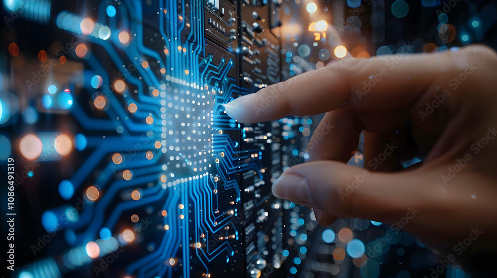 Aufkleber artificial intelligence (ai) with machine deep learning and data mining and another modern computer 