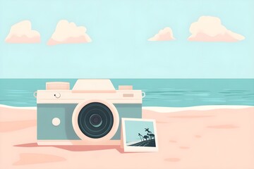 Flat Design World Photography Day Concept Background photo earth camera image poster technology nature day film international lens picture illustration photographer design vector