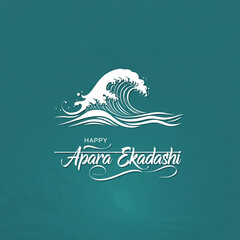 Dynamic wave design with "Happy Apara Ekadashi" text, emphasizing spiritual energy, renewal, and devotion on this sacred day