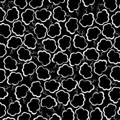 Speech bubble chat icon isolated seamless pattern on black background