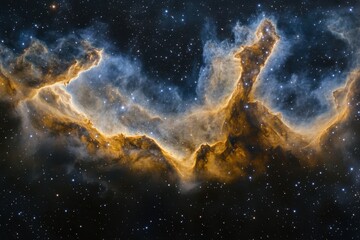 Fototapeta premium A vibrant nebula with swirling gas and dust, illuminated by distant stars. (2)