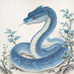 Fototapeta premium blue snake
