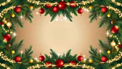Seamless decorative christmas border