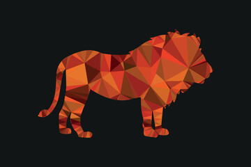 NFT design of lion, Low-poly lion in geometric art, symbolizing power, strength, and leadership. Modern digital design, NFT-ready, trending collectible art piece. Digital design, artwork.