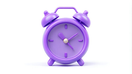 A 3d alarm clock icon with a purple watch design.