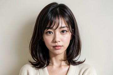 Fototapeta premium 柔らかい背景の若い女性
