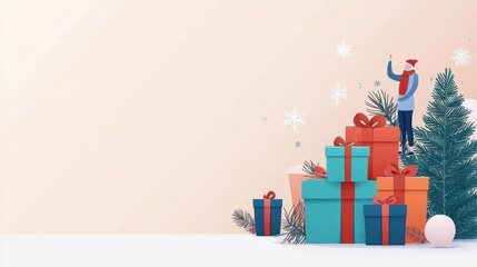 Christmas sale landing page with  Exclusive Holiday Gift Discounts,  festive design