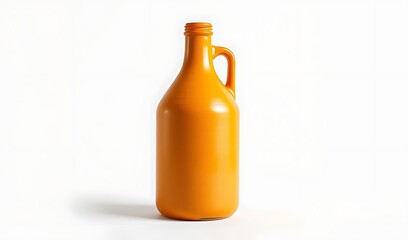 Orange Glass Growler with Handle on White Background. AI Generated