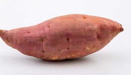 One sweet potato placed on a white background. ai generated