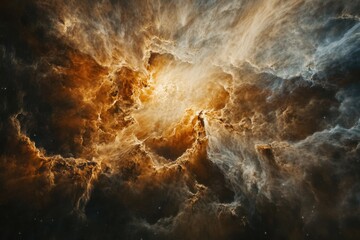 Obraz premium Abstract cosmic nebula with swirling colors and a bright central point.