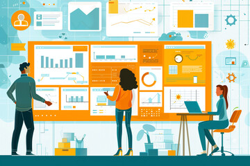 a lifestyle stock photography of  a product team is working on a new feature for their software product. the team is struggling with a difficult technical problem, but they are determined to find a so