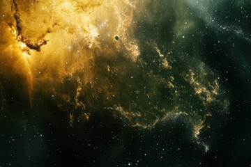 Obraz premium Cosmic nebula with swirling clouds of gas and dust in a deep space.