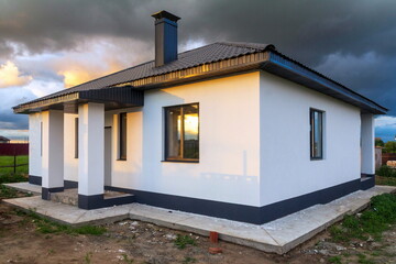 construction of a new individual house on a private plot in the suburbs of the city