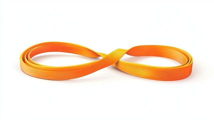 Fototapeta premium Orange Ribbon Intertwined to Form an Infinity Symbol