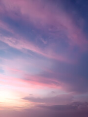 Fototapeta premium Blue pink evening sky after sunset on the island