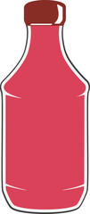 Cartoon glass sauce bottle illustration.