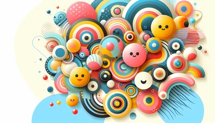 colorful abstract round pattern background for presentation materials