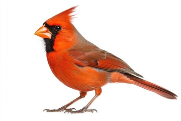 Northern Cardinal Bird Isolated On White Background