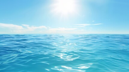 Obraz premium Tranquil Ocean Waters Under Bright Sunny Sky