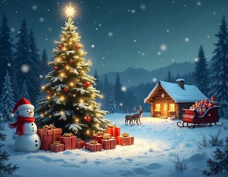 Christmas winter background