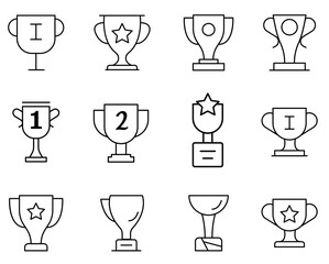 Trophy icon. Trophy cup, winner cup, victory cup icon. Reward symbol sign for web and mobile.