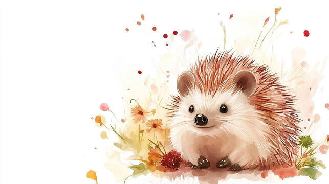 watercolor hedgehog