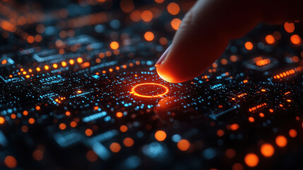 Corporate Communication: Business People Touching Microphone Button