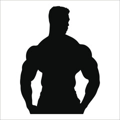 Fototapeta premium Gym Body Builder Man Silhouette Bundle set, Body Builder Man Silhouette, Gym Man Silhouette,