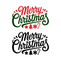 Merry christmas decorative typography illustration